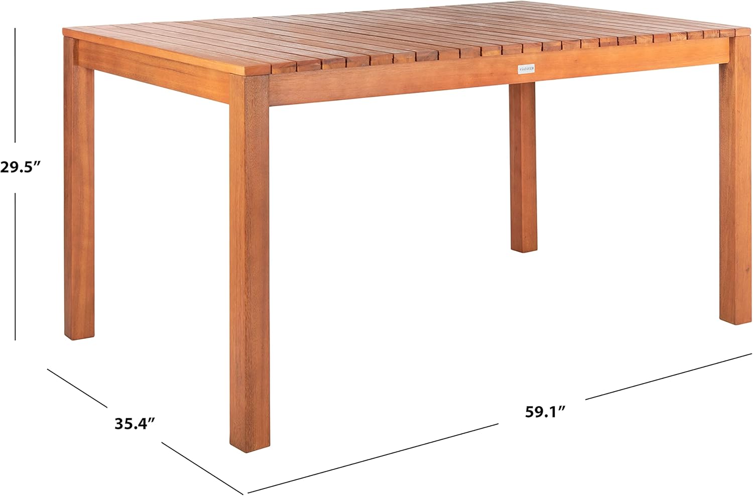 SAFAVIEH Outdoor Collection Dores Natural Brown Dining Table
