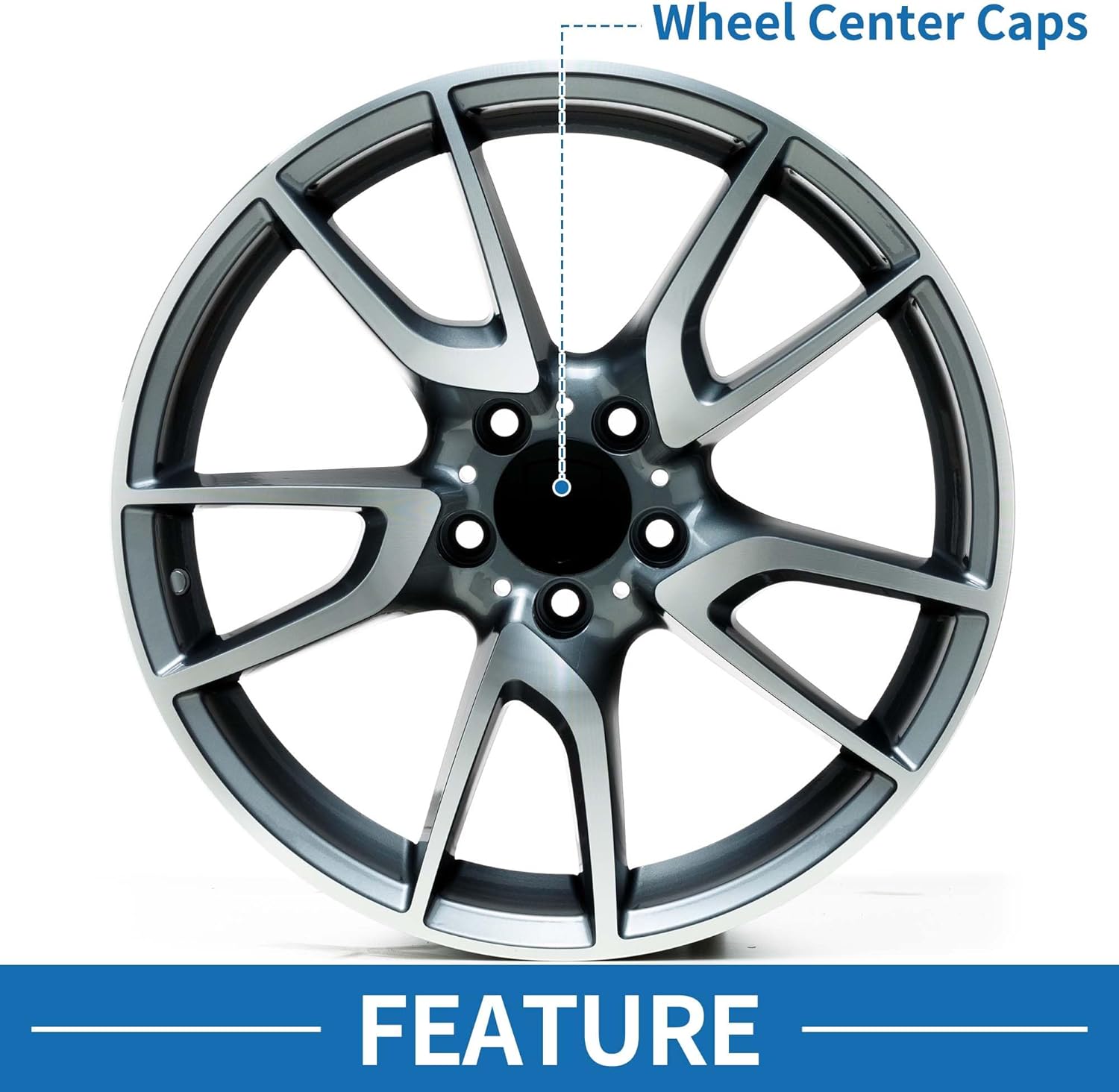 4Pcs Universal Wheel Center Hub Cap Durable 102mm 4.02" Outside Diameter Vehicle Hub Covers for SUV Truck Automotive Plastic Matte Black