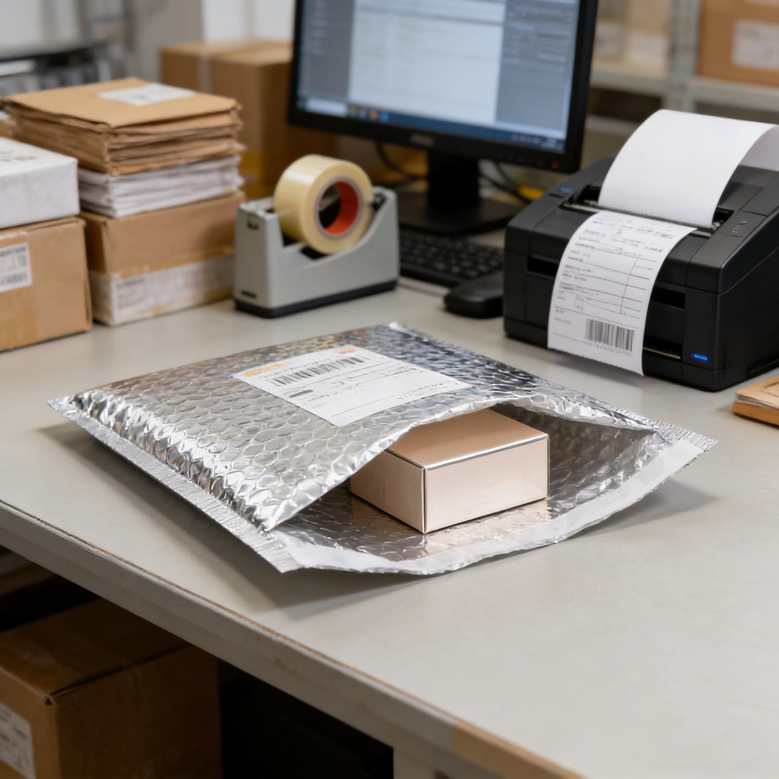 80 sacchetti per spedizioni formato A5, 18 x 23 cm, impermeabili, imbottiti, formato A5, buste autoadesive, imbottite, per imballaggio