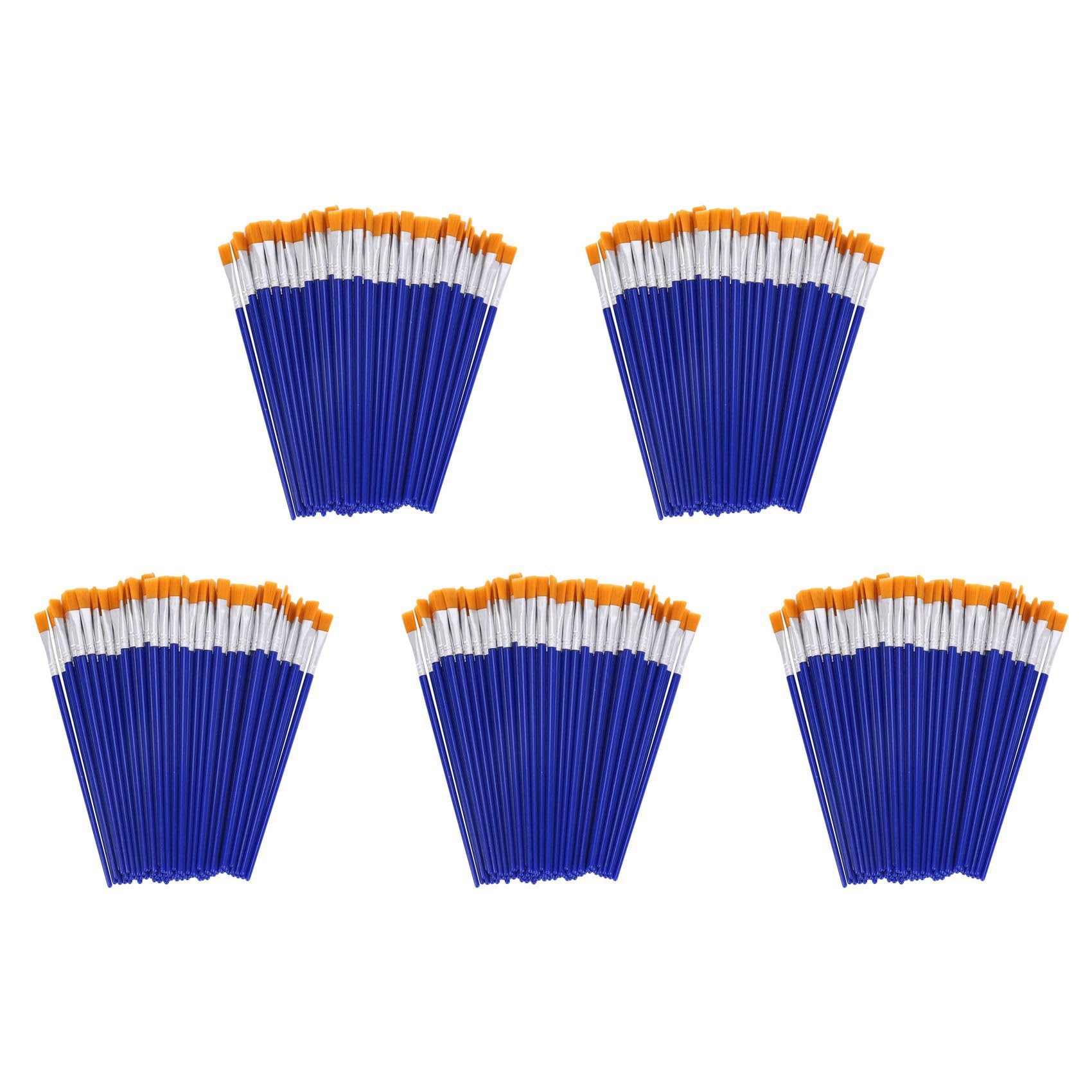 Jnchdghwa 500x Flat Paint Brushes,Small Brush Bulk for Detail Painting,Nylon Hair Brushes Acrylic Oil Watercolor Painting