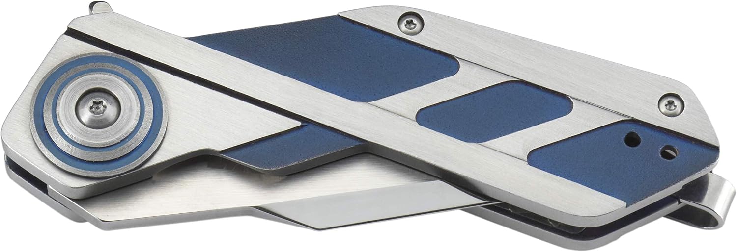 CRKT Deviation Folding Pocket Knife: Distinctive, Futuristic Design, Dual Blade Finish, Tanto Point, IKBS Ball Bearing Pivot, Liner Lock, Two Tone Handle, Reversible Pocket Clip 2392
