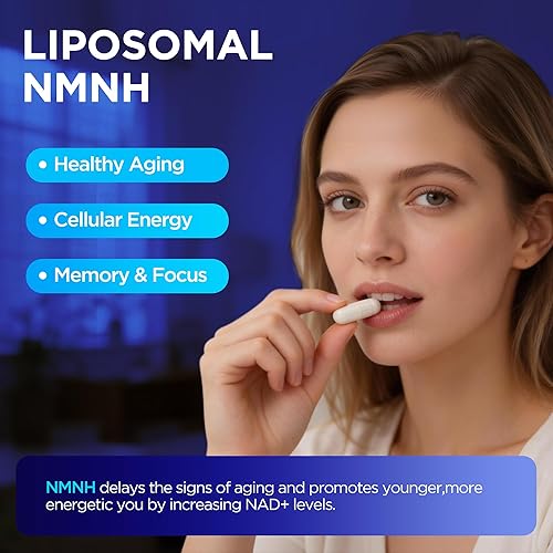 Miniatura 6 de Suplemento NMNH con suplemento NAD Potencia máxima con resveratrol y pterostilbeno, CoQ10 y pimienta negra, para energía celular, soporte