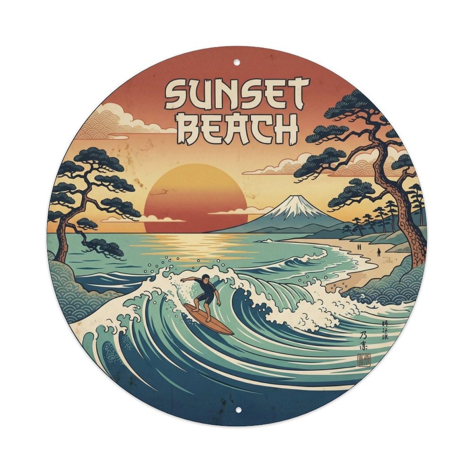 Beach Surfing Hawaii Coastal Travel Island Surf Metal Tin Sign