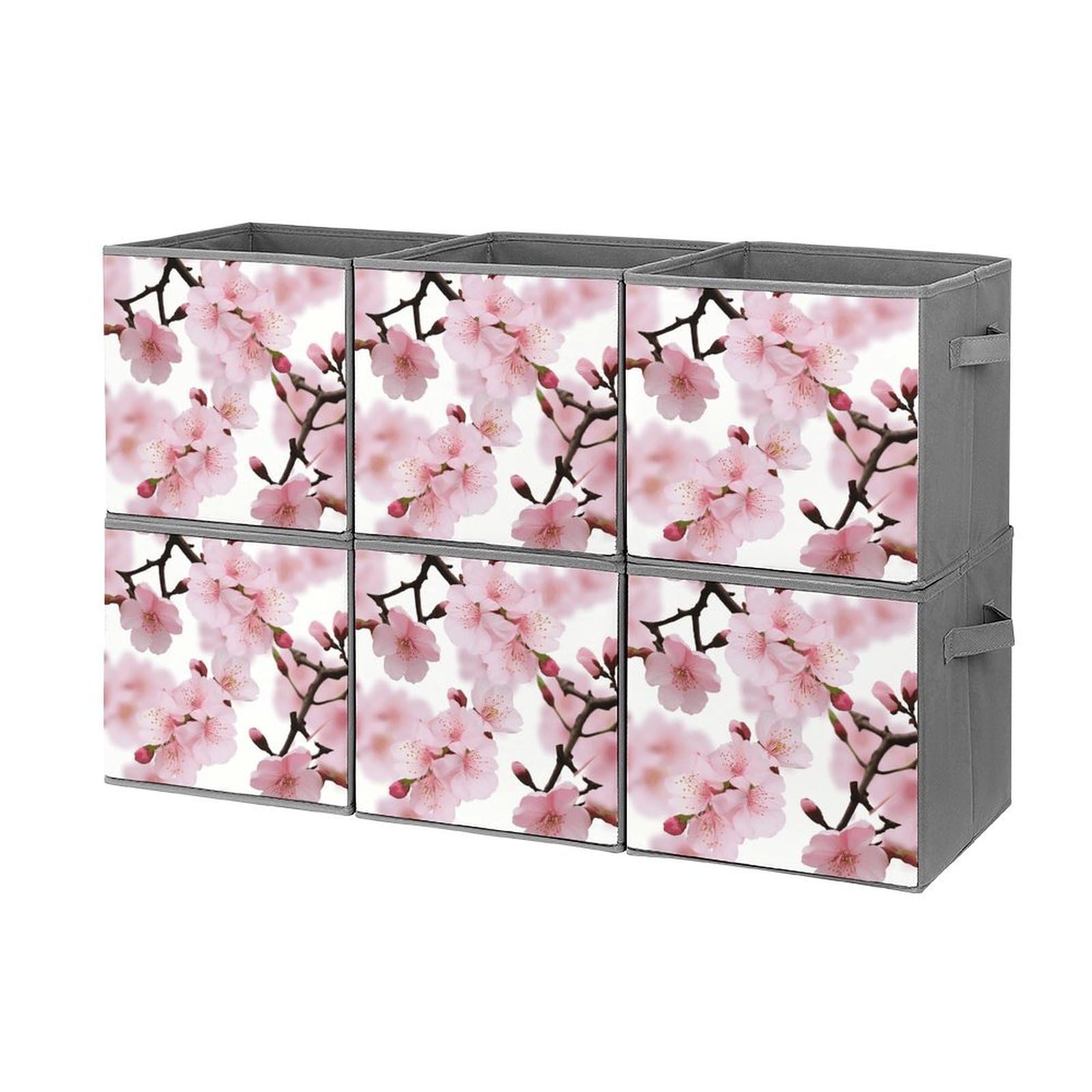 Boîtes de rangement pliables à motif cerisier japonais pour vêtements
