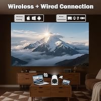 Vista 5 de Miniproyector 4K Compatible, Proyector de Película Portátil con WiFi6 y Bluetooth5, Corrección Automática de Keystone, Android 13, Proyector
