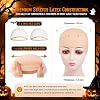 Set de Gorras Calvas Genéricas con Gorros de Peluca 3 Piezas, Gorras Calvas de Látex Beige para Disfraces de Halloween Fiesta para Hombre Mujer Accesorios de Maquillaje 3