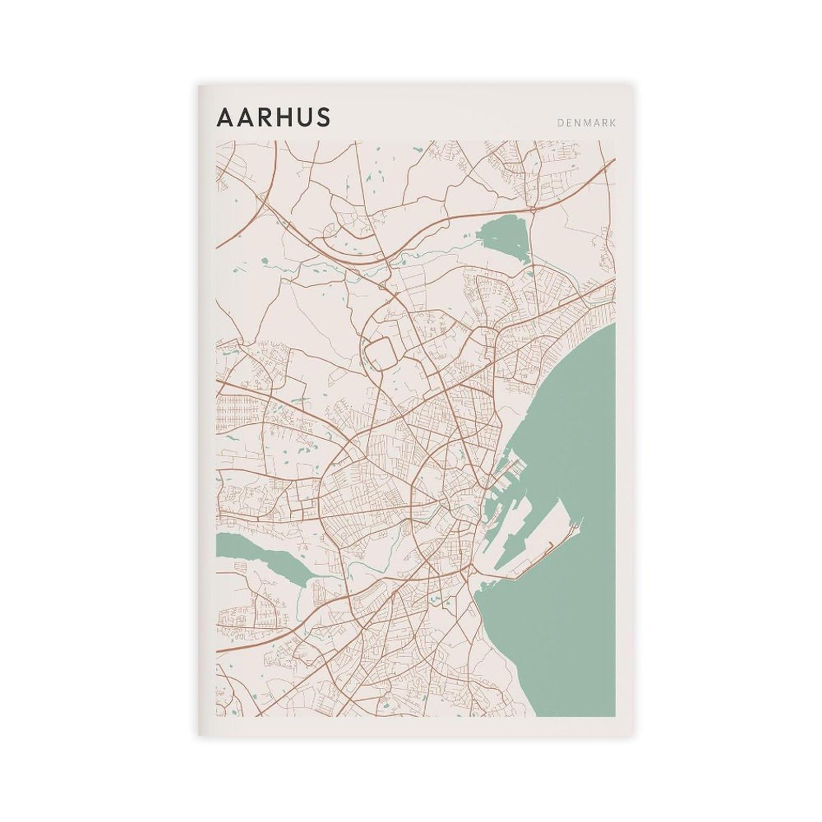 HEYANM Aarhus Map Poster Aarhus Print Poster Wall Art Denmark Travel Gift Farmhouse Decor Canvas Poster Wall Art Paintings for Living Room Bedroom Decoration Unframe 20x30inch