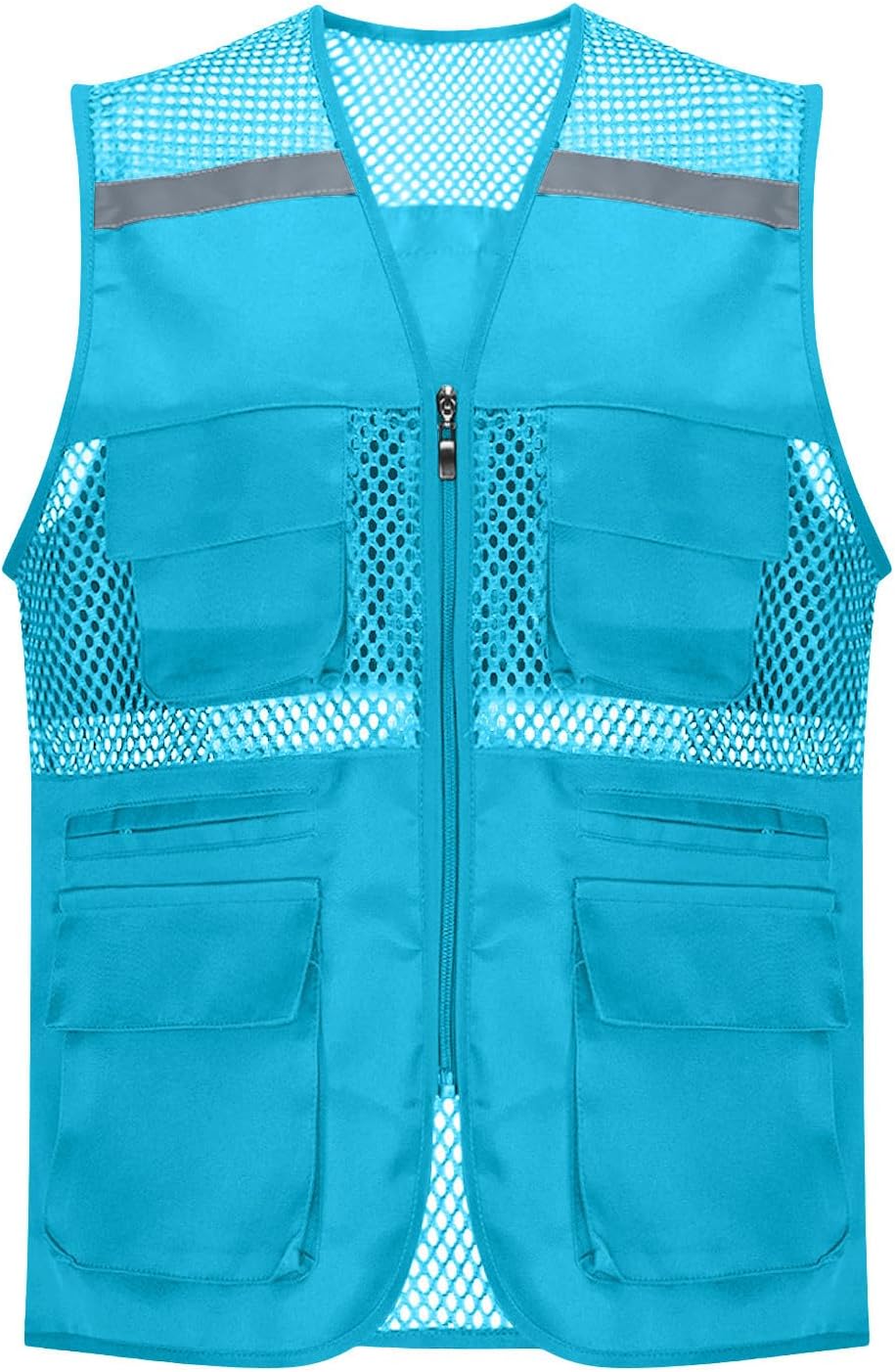 Women's Fishing Vest Utility Lightweight Breathable Zip up Travel Photo Work Outdoor Cargo Vest Jacket with Multi Pockets