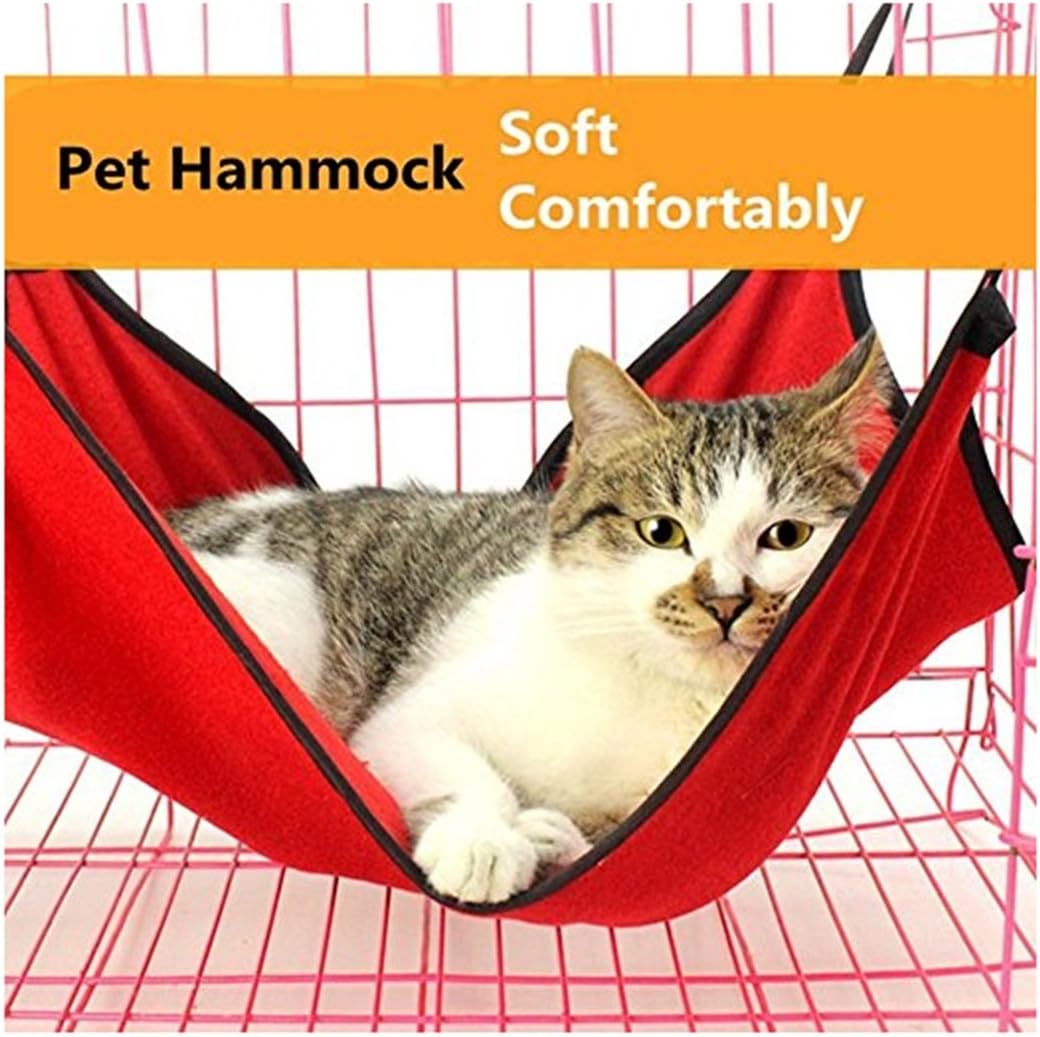 Cat Dog Hammock-Ideal for Cats, Ferret, Rat, Chinchilla, Rabbit, Small Dogs - Pet Cage Hammock-15.7 * 19.6 inches