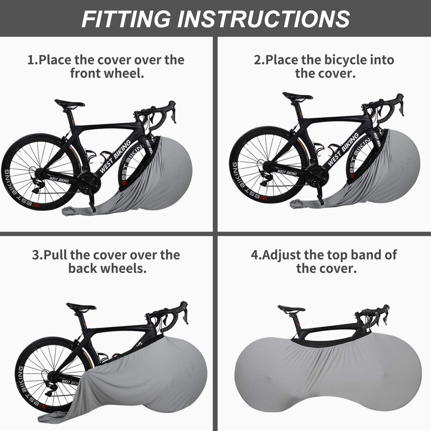 Bike Cover Washable Elastic Dirt-Free Bike Storage Wheel Cover Tire Package Fit All Bicycles