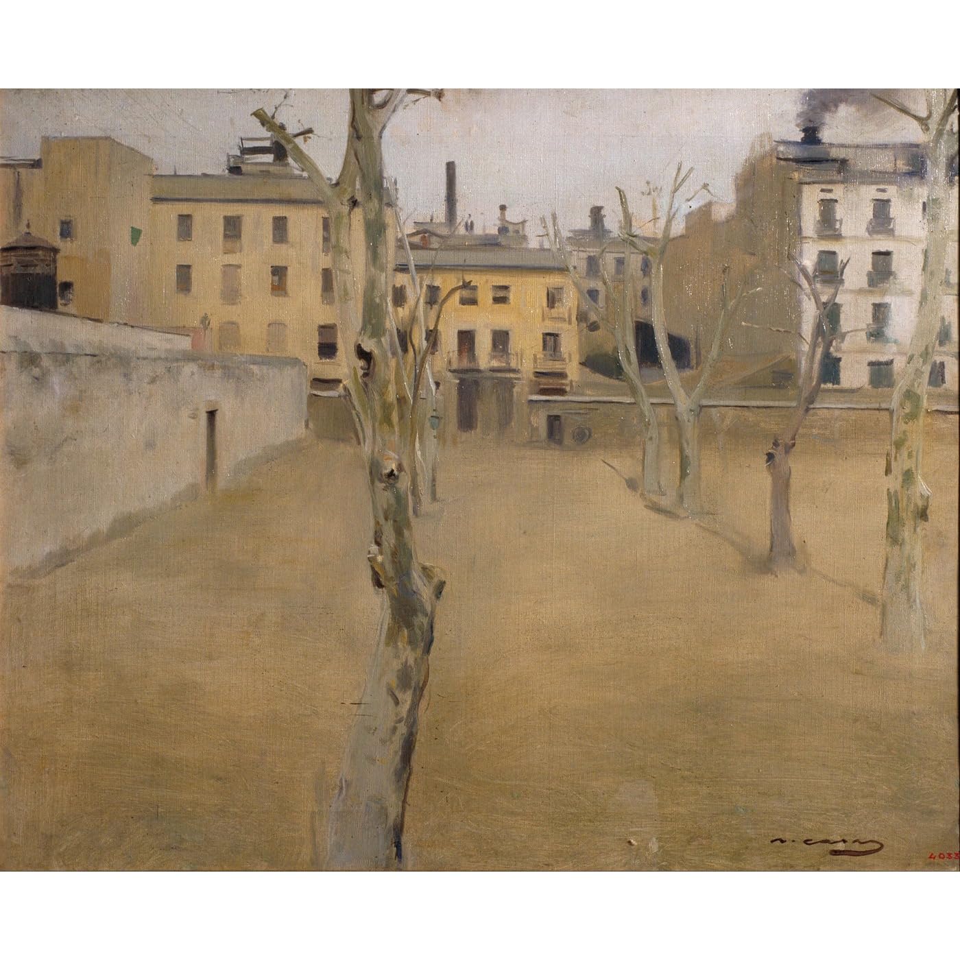 Impression giclée Ramon Casas Cour de la prison de Barcelone art mélancolique - 2