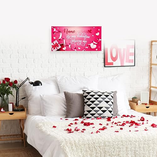 Miniatura 72 de Cartel de fondo personalizado para el día de San Valentín, decoración de San Valentín, letrero de vinilo con texto en inglés "Be My Valentine