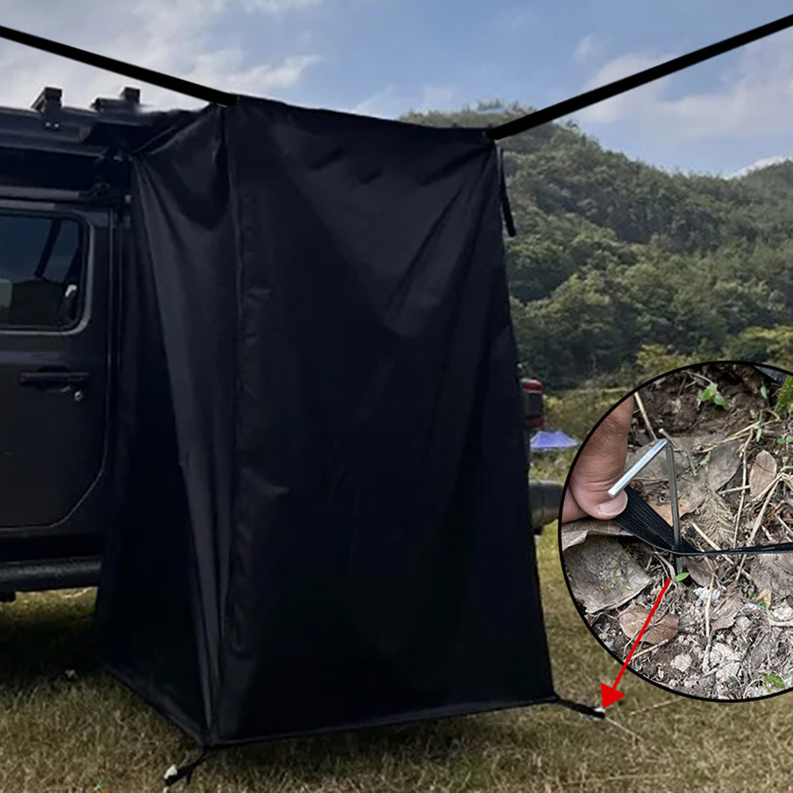 Namiot Prysznicowy 39,4 X 39,4 X 70,9 Cala, Czarny | Materiał Oxford, Bezpieczny montaż, Przestronny, a Jednocześnie Kompaktowy, łatwy w Konfiguracji, na Wycieczki Po Plaży na