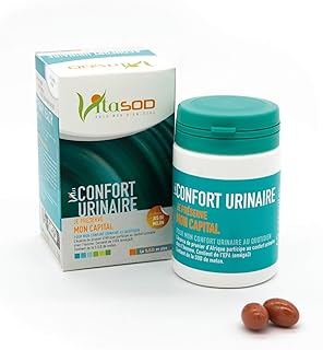 Vitasod - Vita CONFORT URINAIRE, 60 Capsules (1 à 2 mois), SOD de melon, Complément alimentaire, Écorce de prunier d’Afrique, Homme