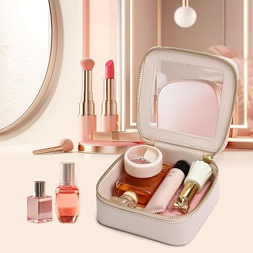 Miniatura 4 de Pinkmik Bolsa de maquillaje transparente, bolsa de cepillo portátil, estuche de cosméticos de viaje transparente, bolsa de maquillaje con cremallera