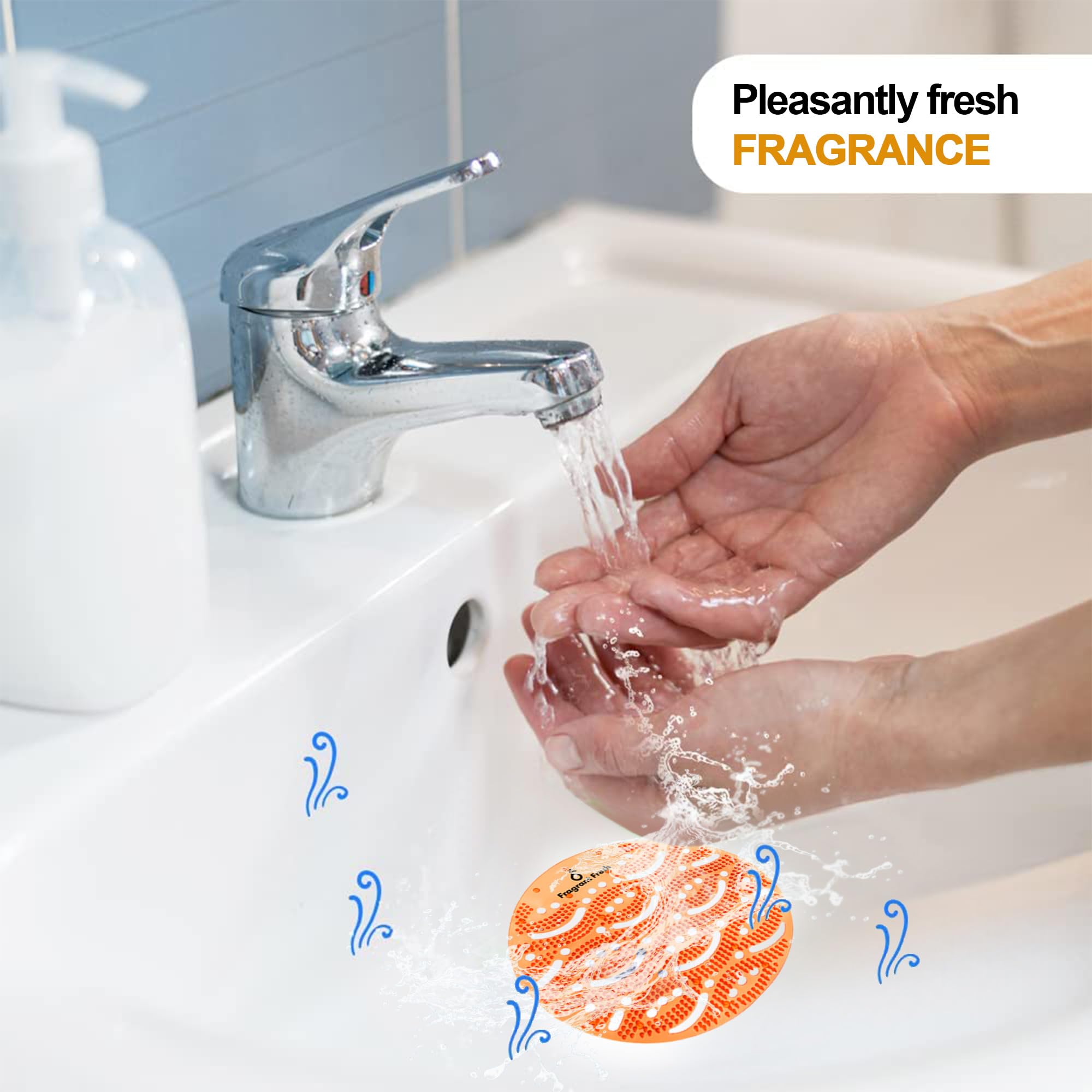 Paquete de 15 orinales con aroma naranja para baños