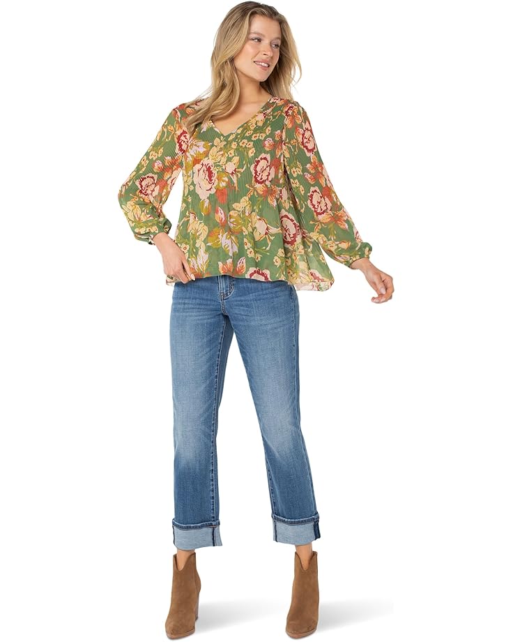 Liverpool Los Angeles Long Sleeve V-Neck Pleated Top - #3 of 3