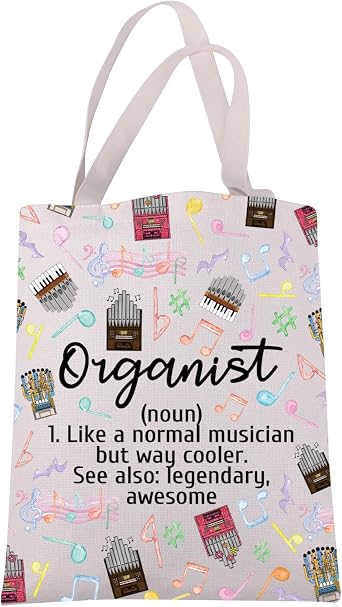 JXGZSO Organist Definition Tote Bag Pipe Organ Lover Gift Musical Instrument Shoulder Bag Gifts For Organists