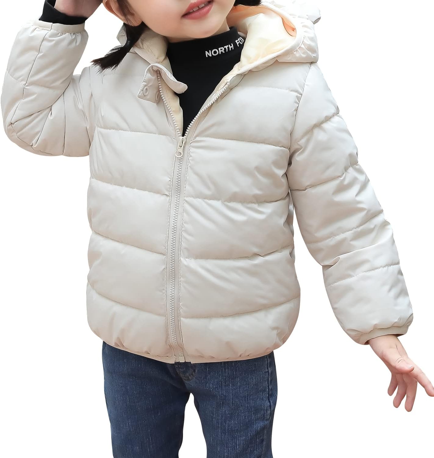 Winter Down Coats for Kids Baby Boys Girls Light Puffer Padded Jacket Bear Hoods Infant Outerwear - Image 2