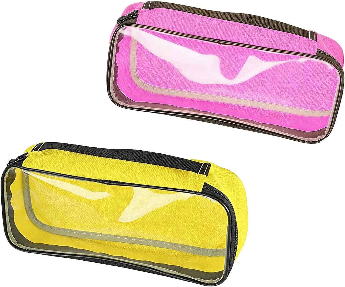 Travel Bag for Lifevac Home Kit Travel Kit First Aid Kit Accessory Pouches - Zippered Bag/Transparent Window - Set of 2 (Yellow)