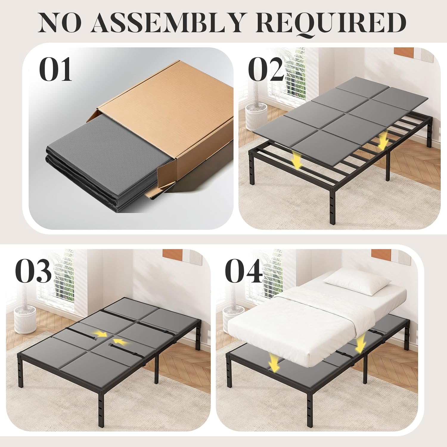 Premium Bunkie Board Twin Size (38" x 75") – High Density Mattress Support, Helps Reduce Sagging, Low Profile, Non-Slip, Moisture-Resistant, for Platform & Slatted Bed Frames