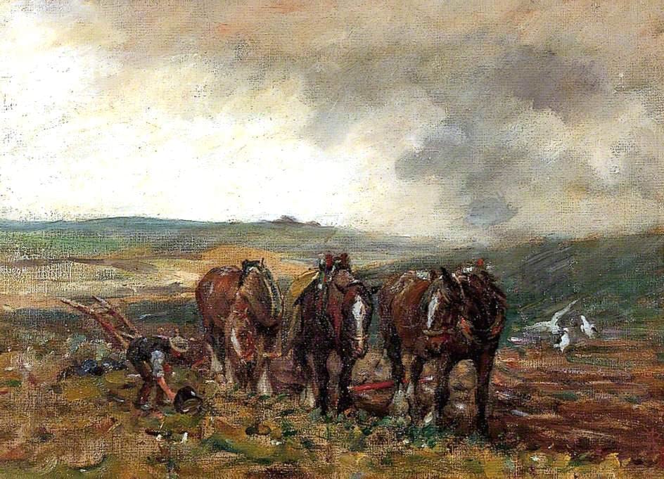 Poster Spring Ploughing Nathaniel John Baird déco salon nature
