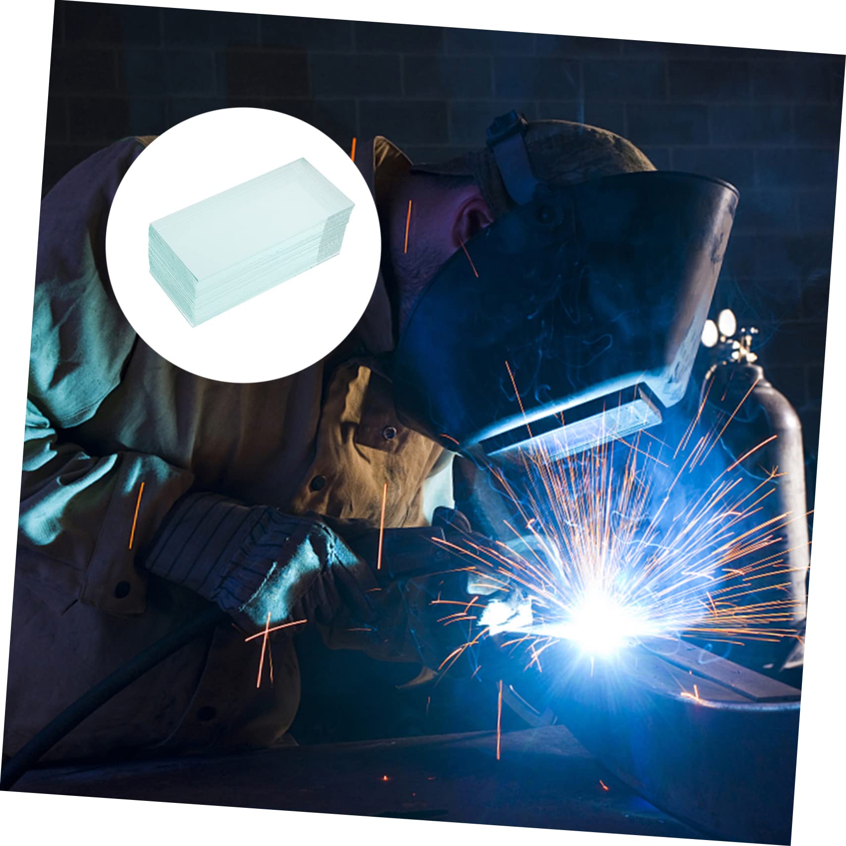 SHINEOFI 20Piezas Transparente De Reemplazo Para Casco De Soldadura Protección Interior Arañazos y Daños Para Uso Industrial