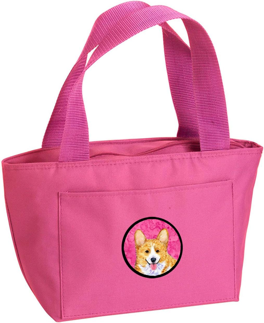 Caroline's Treasures SS4762-PK-8808 Pink Corgi Lunch Bag Insulated Lunch Box Tote Bag for Women Adult Men, Reusable, Large, Multicolor