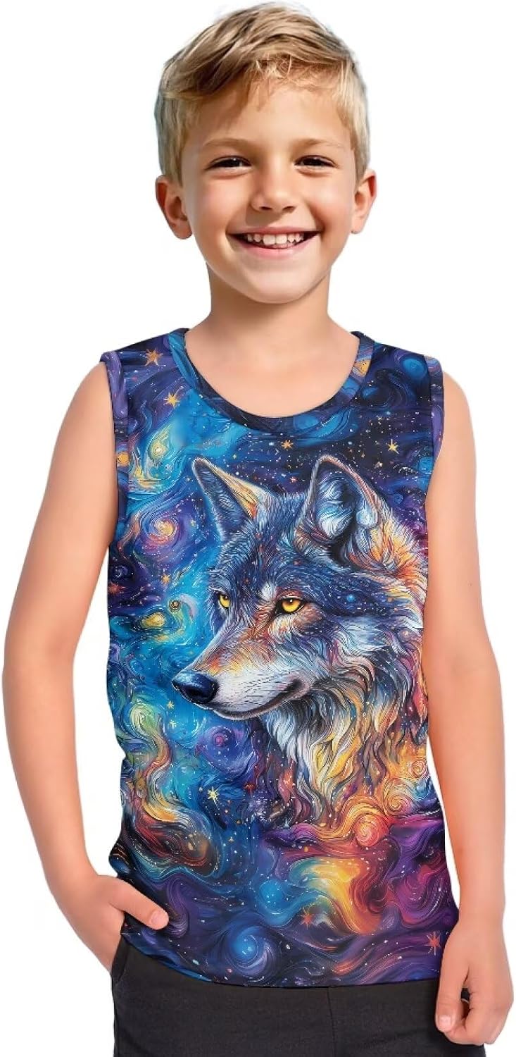 Kids Tank Tops for Boys Sleeveless Shirt 1-6 Years Old Summer Casual Athletic Vest Tees Cool Outdoor Tshirt
