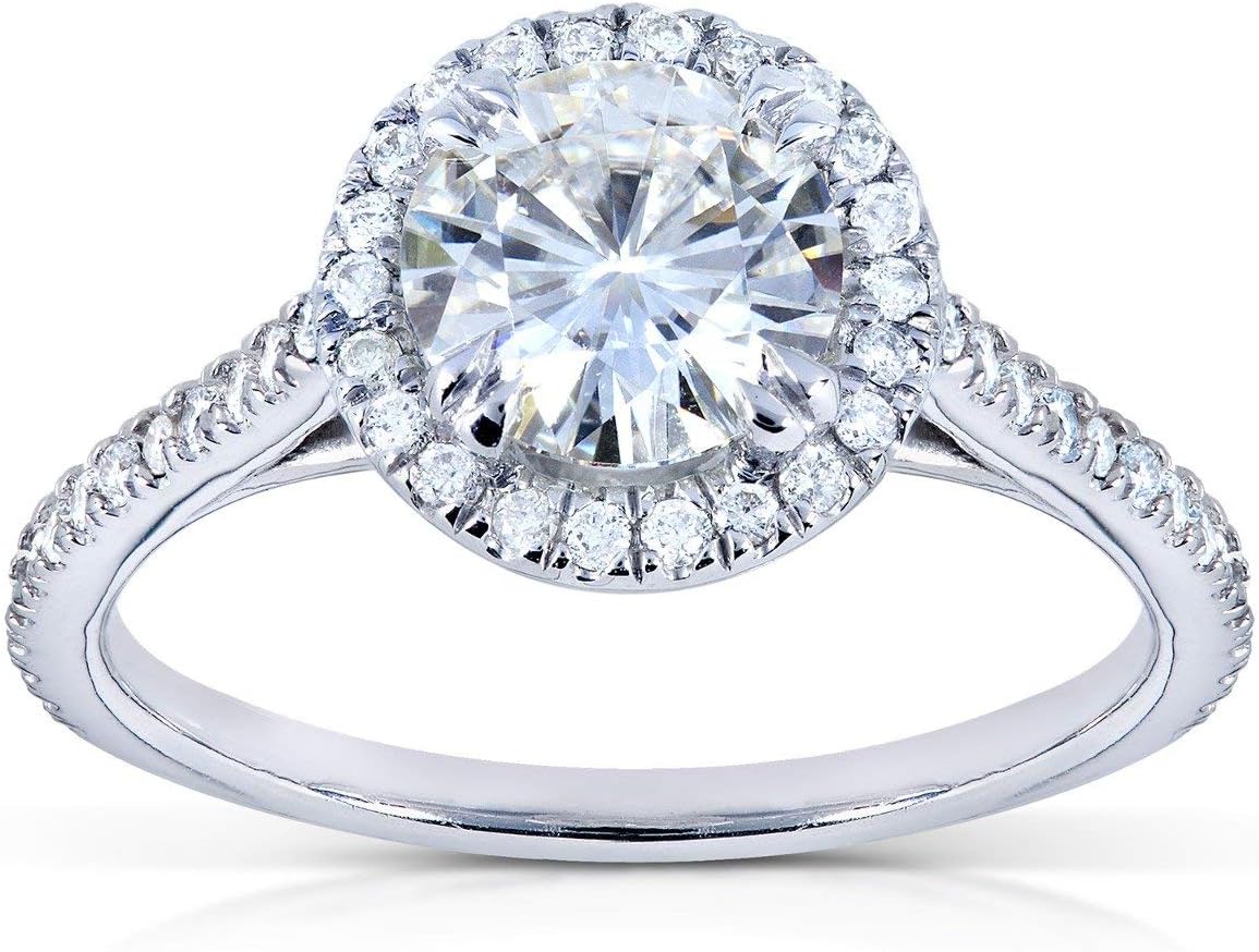 Kobelli Round-cut Moissanite Engagement Ring 1 1/4 CTW 14k White Gold (6.5mm)
