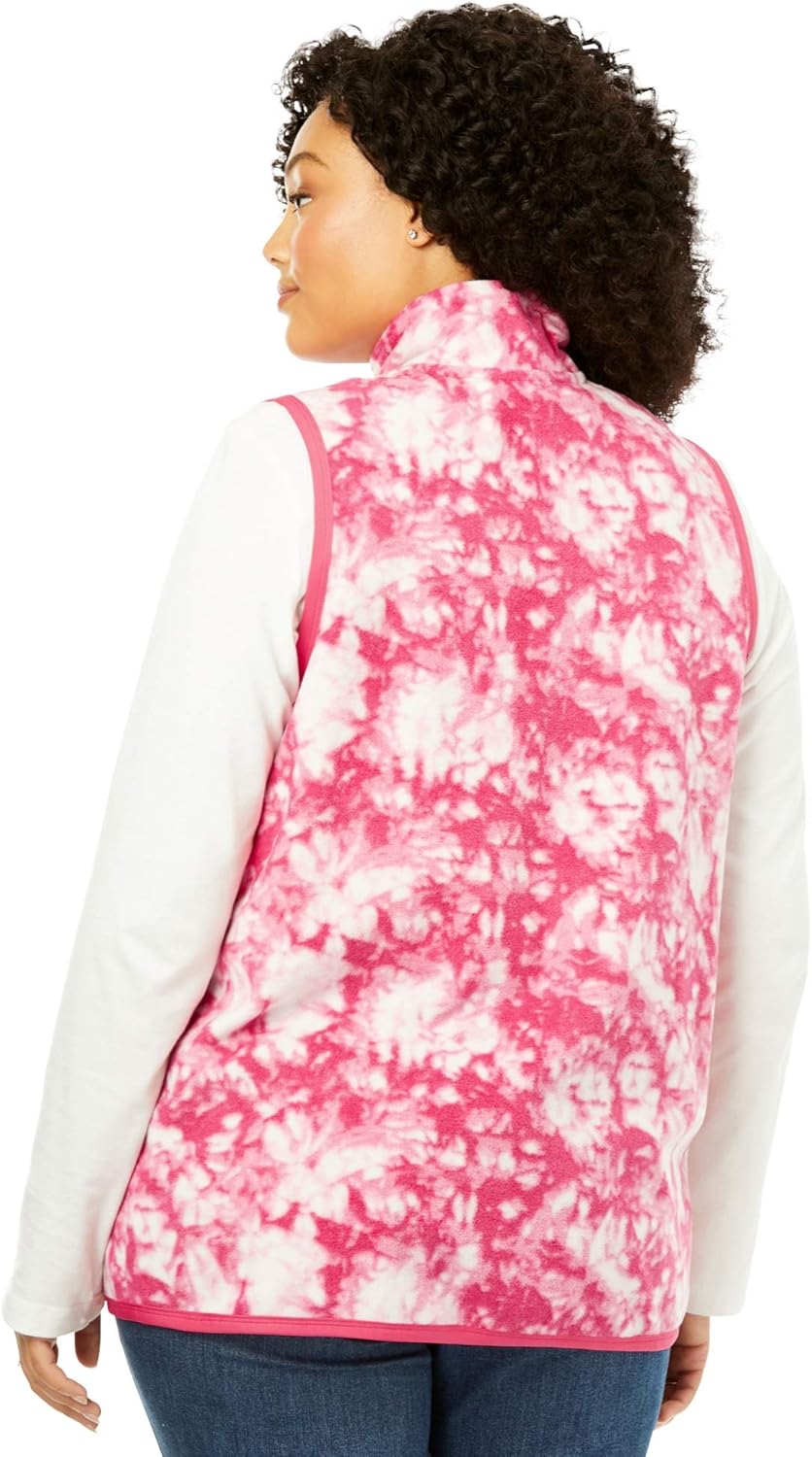 Woman Within Plus Size Zip-Front Microfleece Vest Long Fleece Vest - Image 4