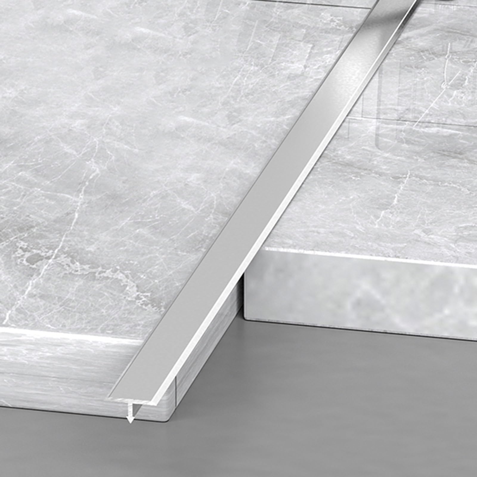 3pcs Aluminum T Molding Trim Floor Transition Strips Waterproof Door Threshold Seal Strip For Joining Gaps Laminate Planks Tiles(Silver,1 * 270cm(3 * 90cm)) — image 1