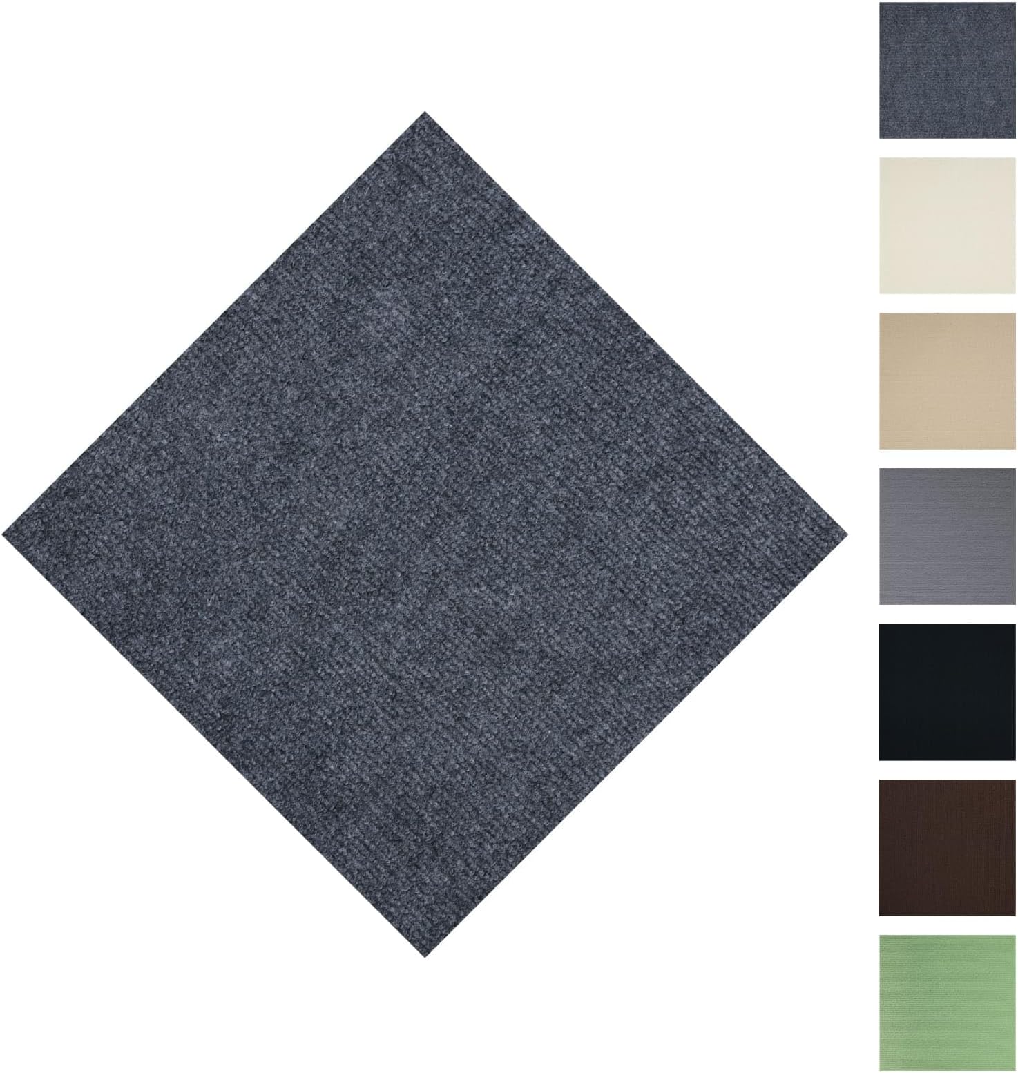 Static Cling Carpet Tiles 30 x 30 cm, 20 Pack No Glue Installation, Reusable Square Floor Tiles, Easy Install Non-Slip