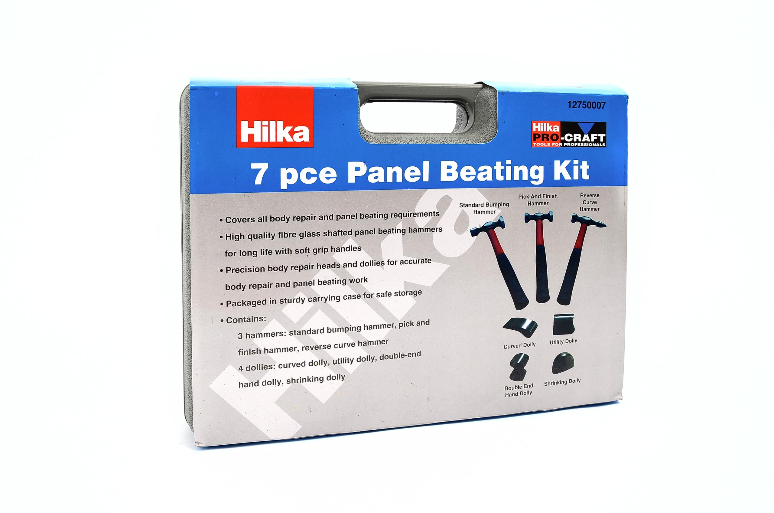 Hilka Tools 12750007 Pro Craft Panel Beating Kit, Plata, Juego de 7 piezas