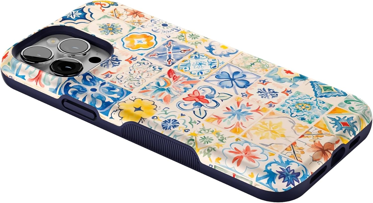 Casely iPhone 13 Pro Max Case | Tuscan Tiles | Dolce Vita | Bold Protective Design | Compatible with MagSafe