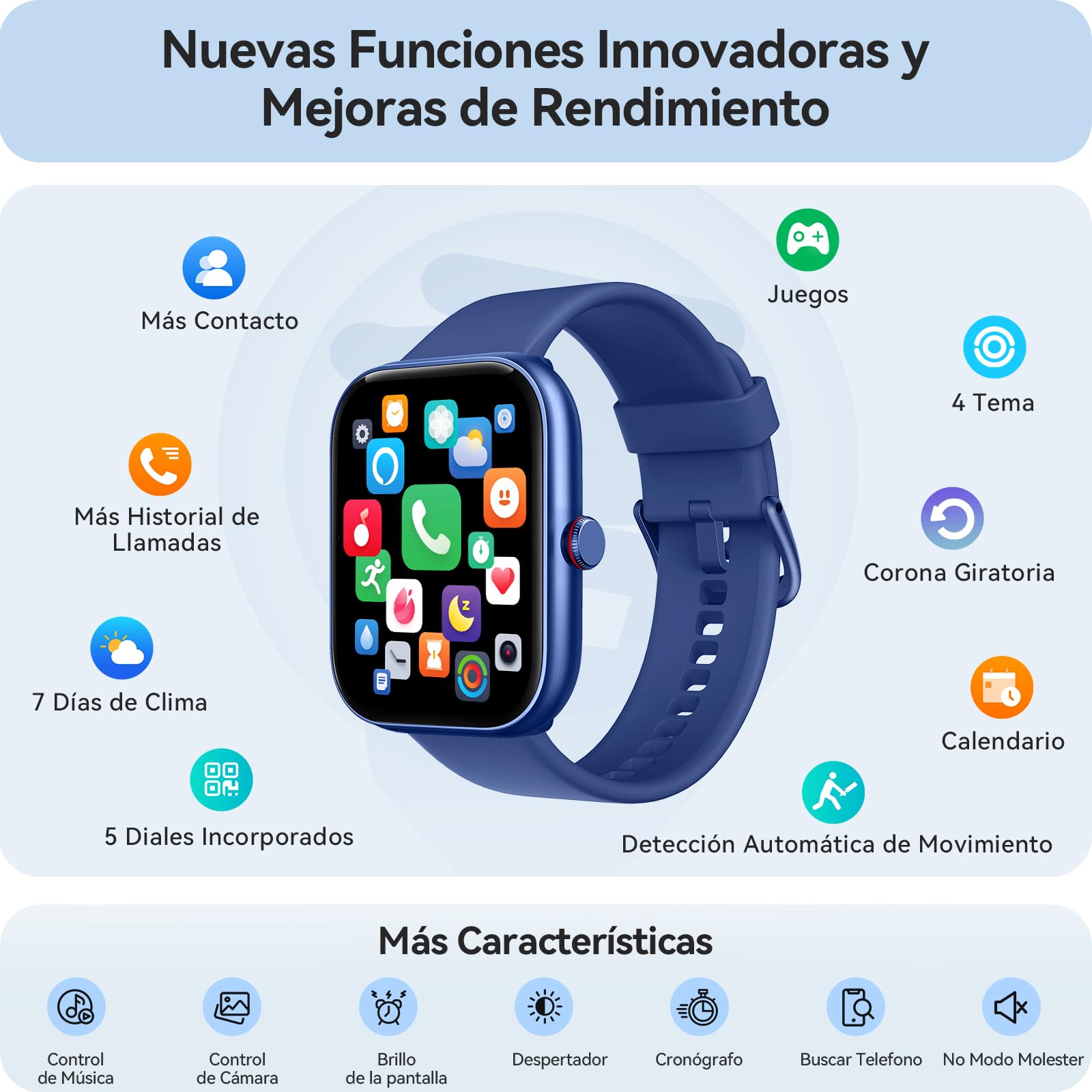 Reloj inteligente para Hombre, Smartwatch de Llamada Bluetooth y Alexa con Monitoreo de Sueño, Pulsómetro SpO2 y 110 Modos Deportivos, IP68 Impermeable, Reloj Deportivo para Android e iOS