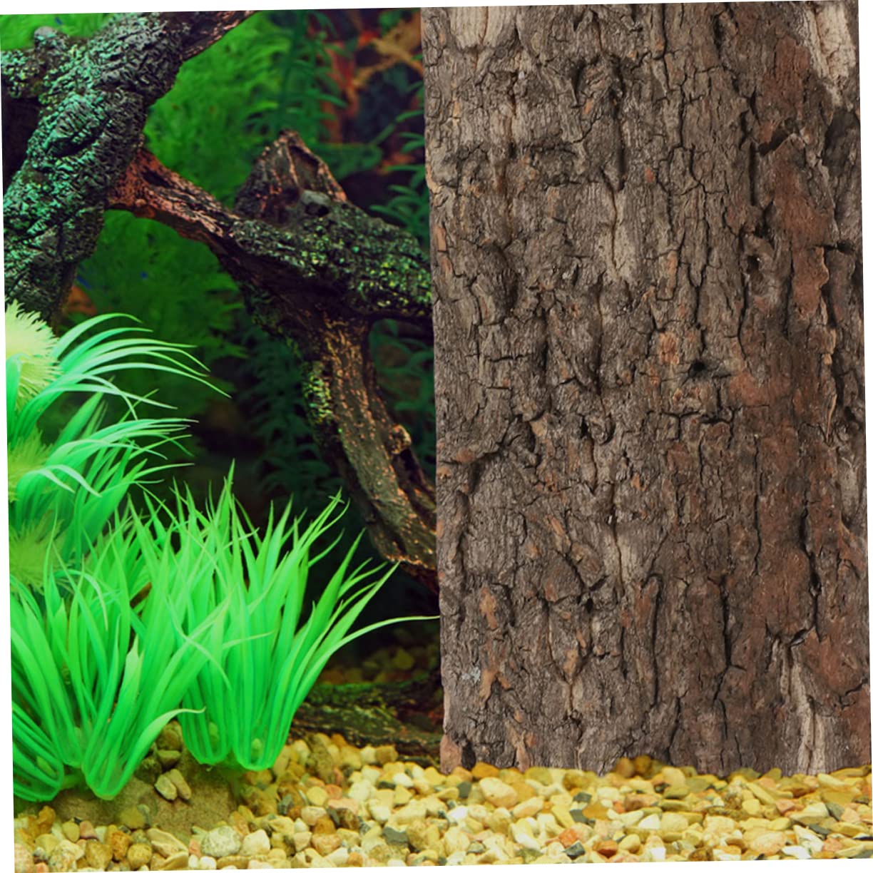 INOOMP 10piezas Fondo De Acuario Natural De Corteza Diseño Simulado para Decoración De Peceras y Terrarios Resistente y Reutilizable