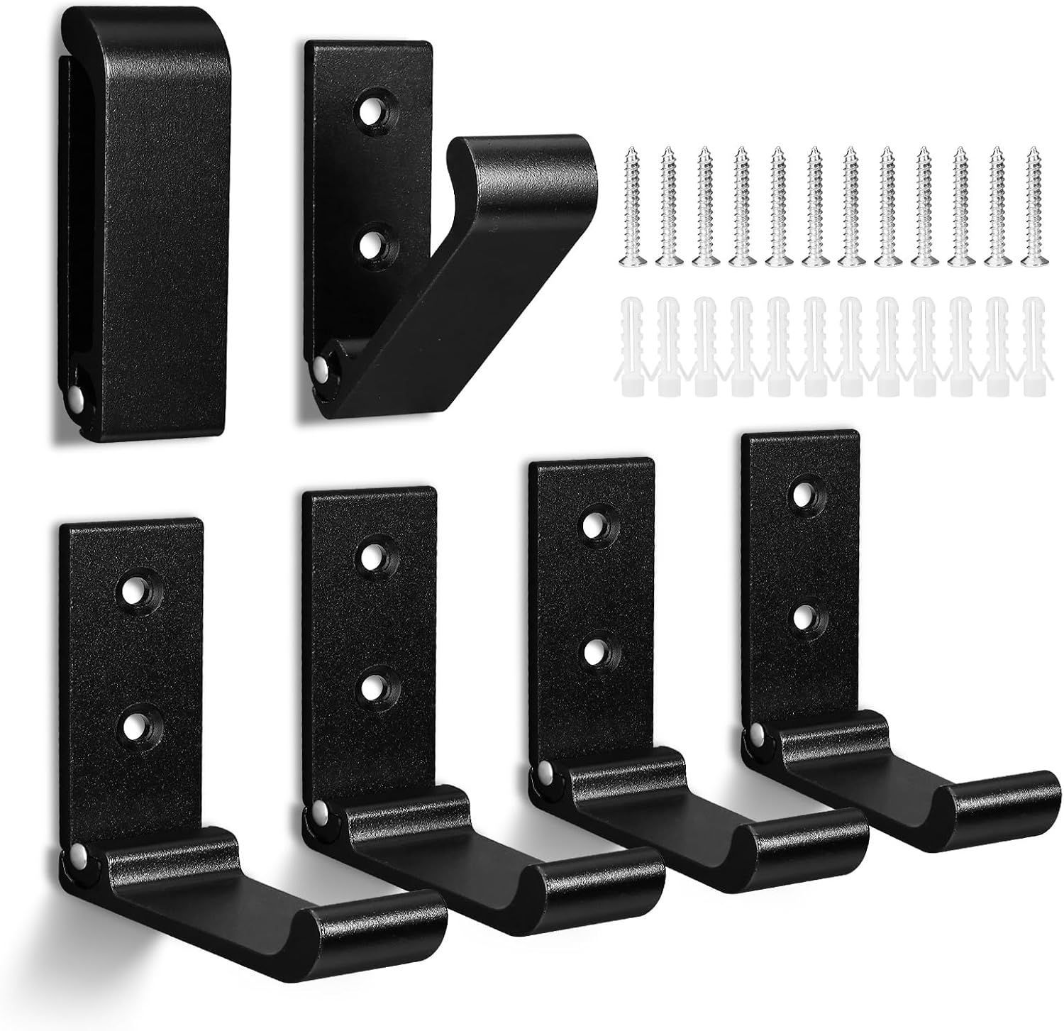 6 Pcs Folding Coat Hooks Black Folding Wall Hook
