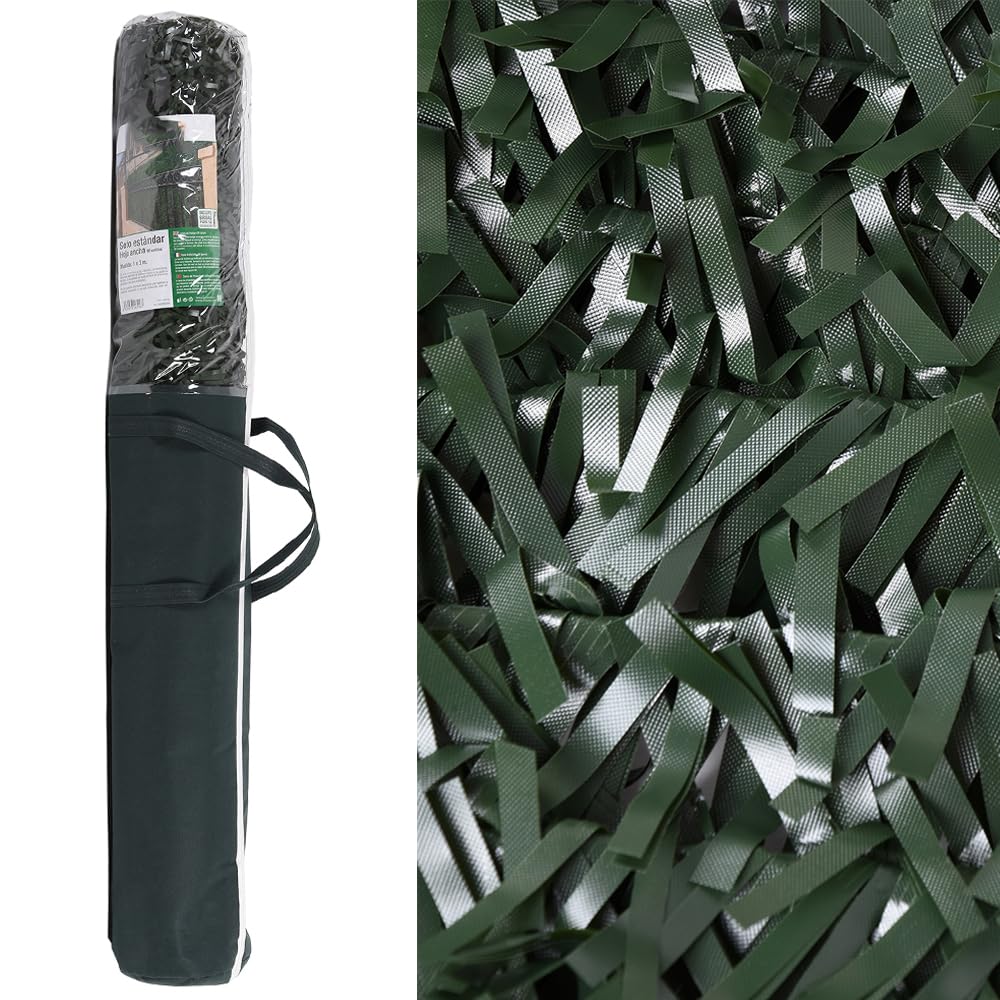 Suinga Seto Artificial Ocultación Jardin 1,5x3 m | Seto Jardin Hoja Ancha | Seto ocultación 85% | Seto Artificial Decorativo, Verde