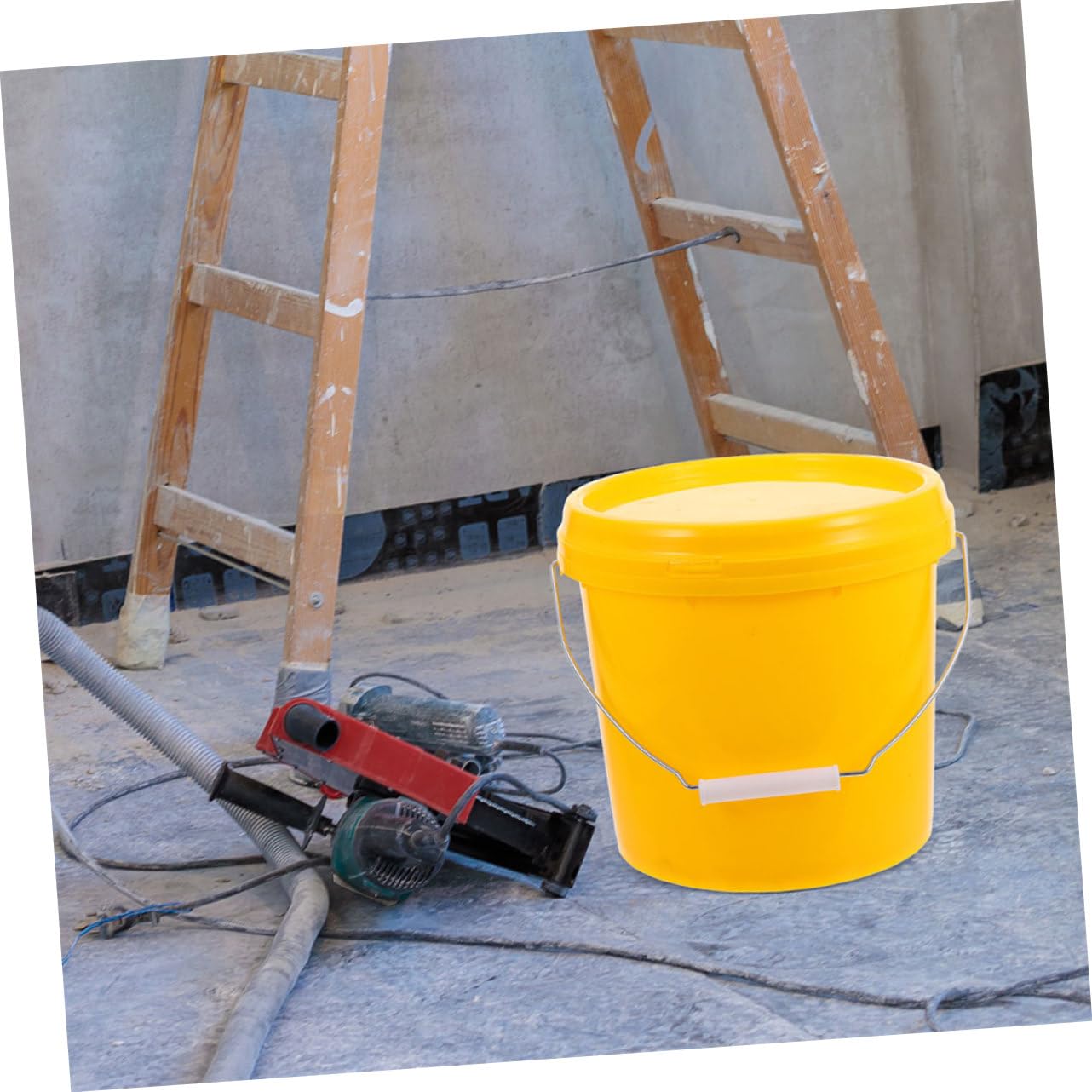 Secchio Ermetico Multifunzionale in Plastica Pp da 5l con Coperchio Antigoccia e Manico, Contenitore Rotondo Spesso per Uso Domestico e Stoccaggio Sicuro