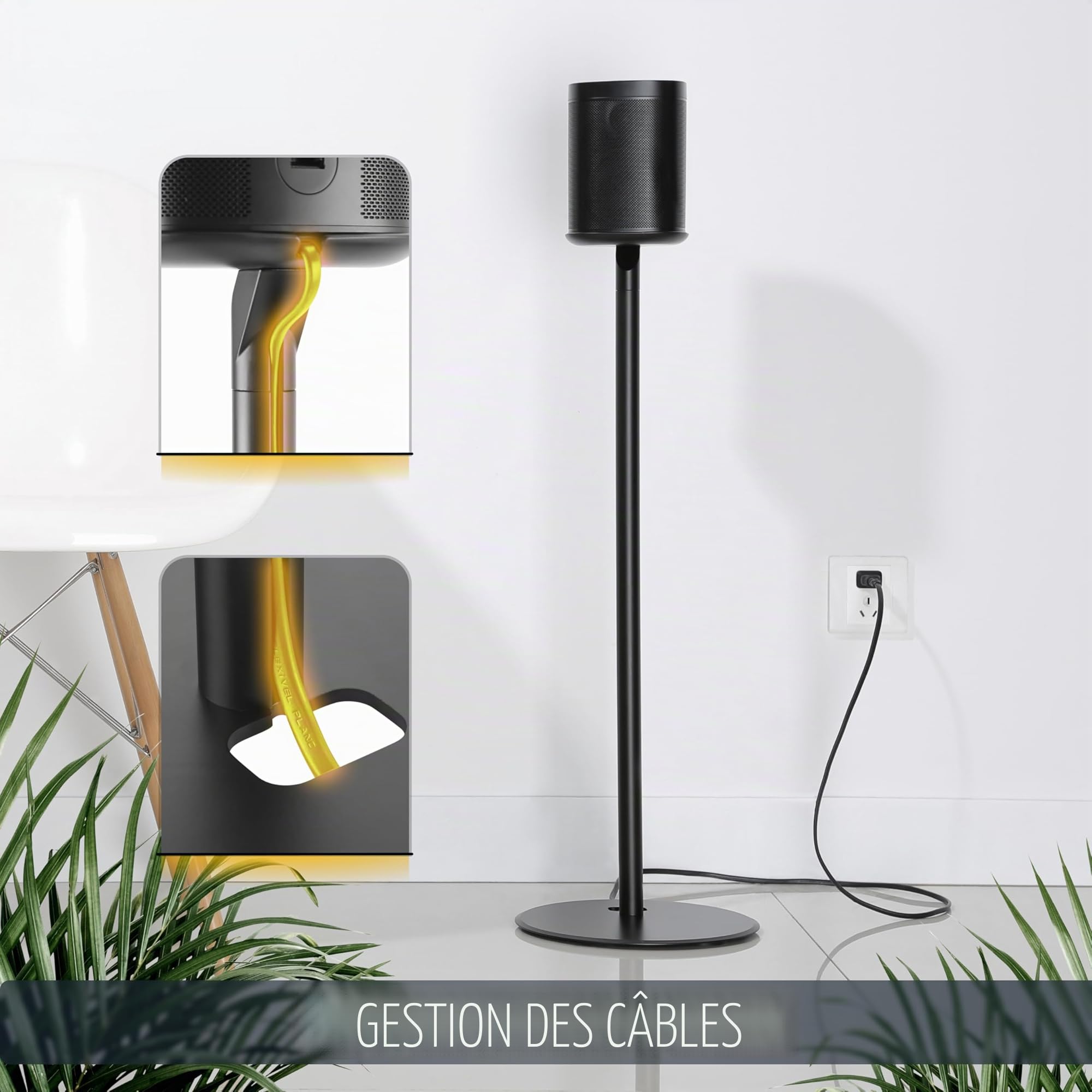RICOO Support sur Pied pour LH054-F Sonos One & One SL Play:1 Pied de Haut-Parleur Bluetooth Base de Haut-Parleur