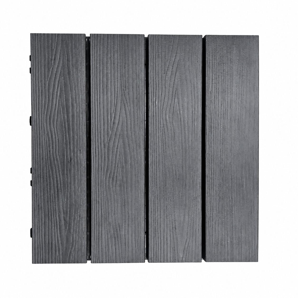 Piastrelle WPC a incastro per Terrazza, Balcone effetto legno (GRIGIO, 30X30 SET 9 PIASTRELLE)