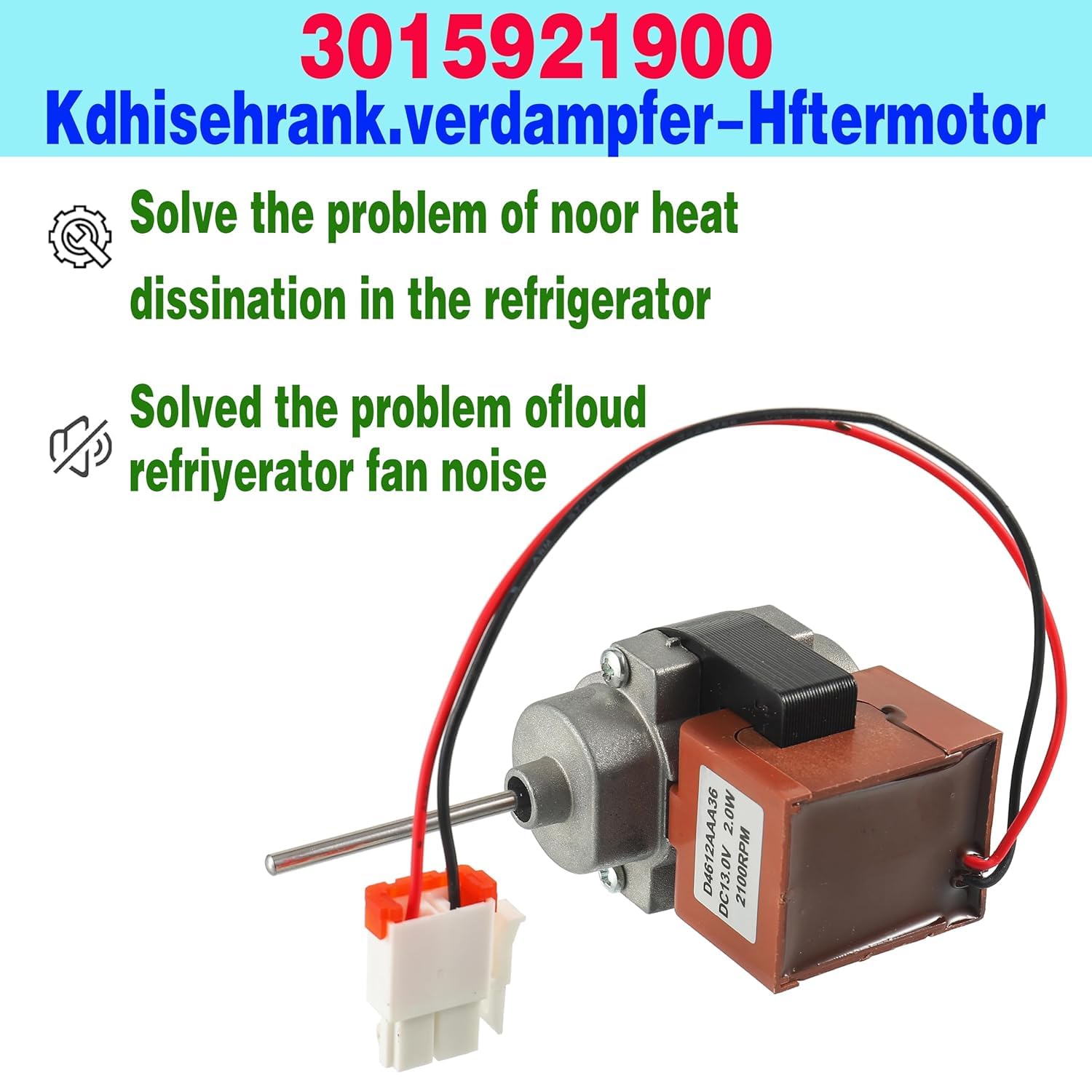 3015924900 Refrigerator Evaporator Fan Motor D4612AAA36 Compatible with Kenmore Fits Replace 11173027711, 11173022120