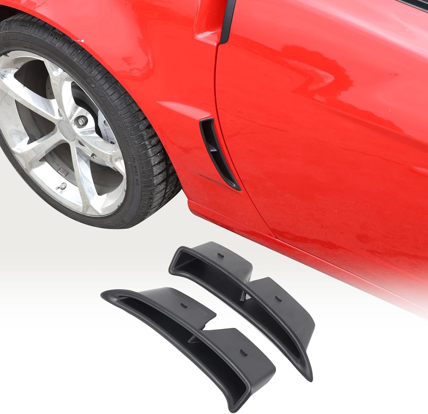 ABS Car Fender Side Vents Cover Trim Compatible with Chevrolet Corvette C6 2005-2013, Air Flow Intake Hole Grille Spoiler Auto Exterior Replacement Accessories (Left+Right)