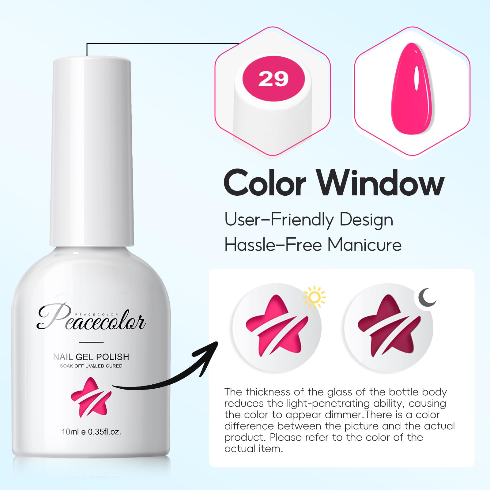 PEACECOLOR Vernis Semi Permanent Néon 10ML, 6 Couleurs Rose Orange Jaune Vert Bleu Pourpre Vernis Gel UV Semi Permanent Soak Off Gel Ongle Nail Art Manucure Cadeaux pour Femmes