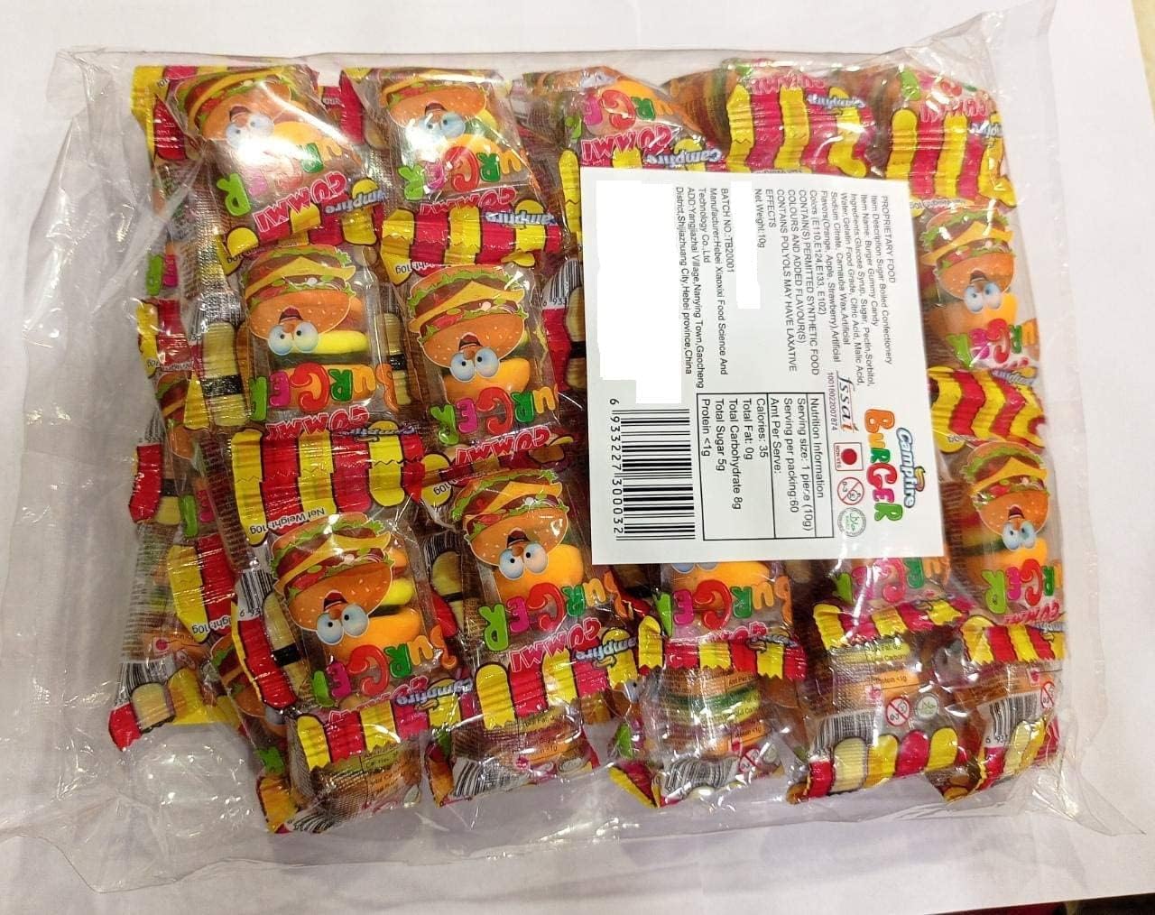Campfire Gummi Burger 8g X 60 pcs Packet, 480g