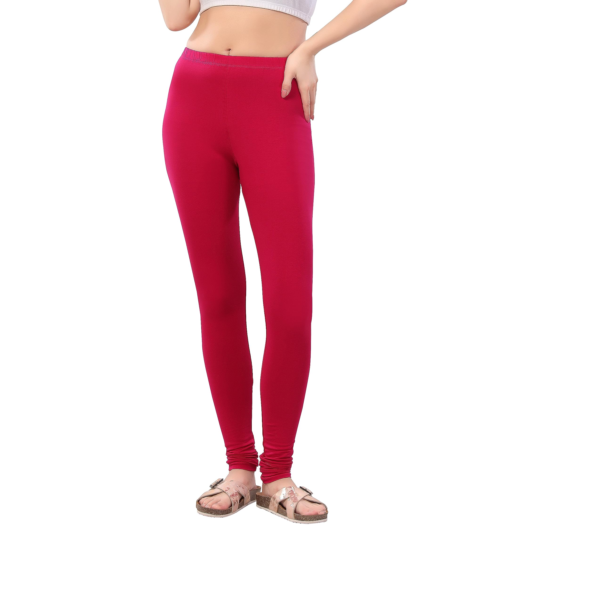 TRASA Ultra Soft Cotton 4 Way Stretchable Churidar Solid Regular and Plus 20 Colours Leggings for Womens and Girls -Sizes :-M, L, XL, 2XL, 3XL, 4XL, 5XL, 6XL