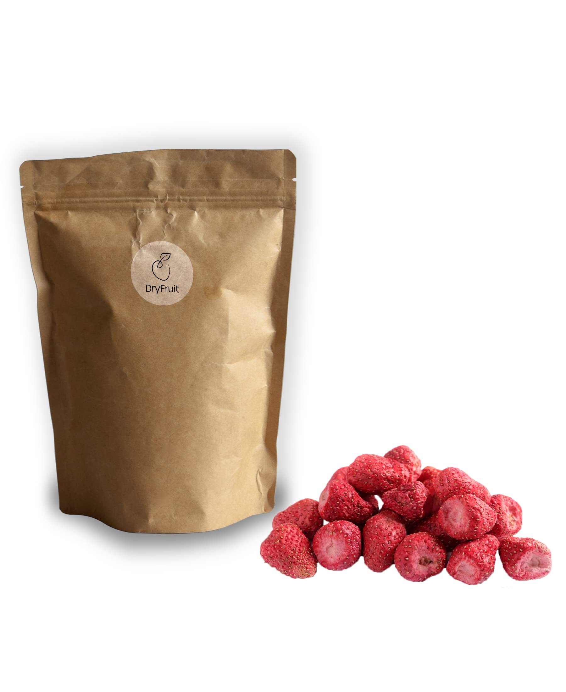 Dry-Fruit - Erdbeeren gefriergetrocknet 1 KG | Jumbo | ohne Zusätze, ohne Farbstoffe - naturbelassen | gefriergetrocknete Früchte | ideal als gesunder Snack, im Smoothie oder Müsli