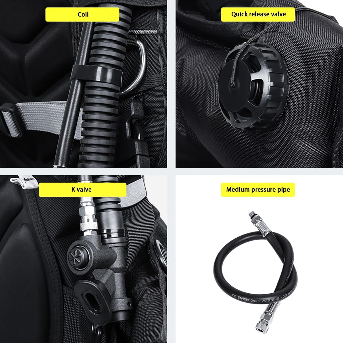 Professional Diving Jacket BCD Scuba Diving Buoyancy Adjustment Vest Regulator, Suitable for Both Men and Women,S