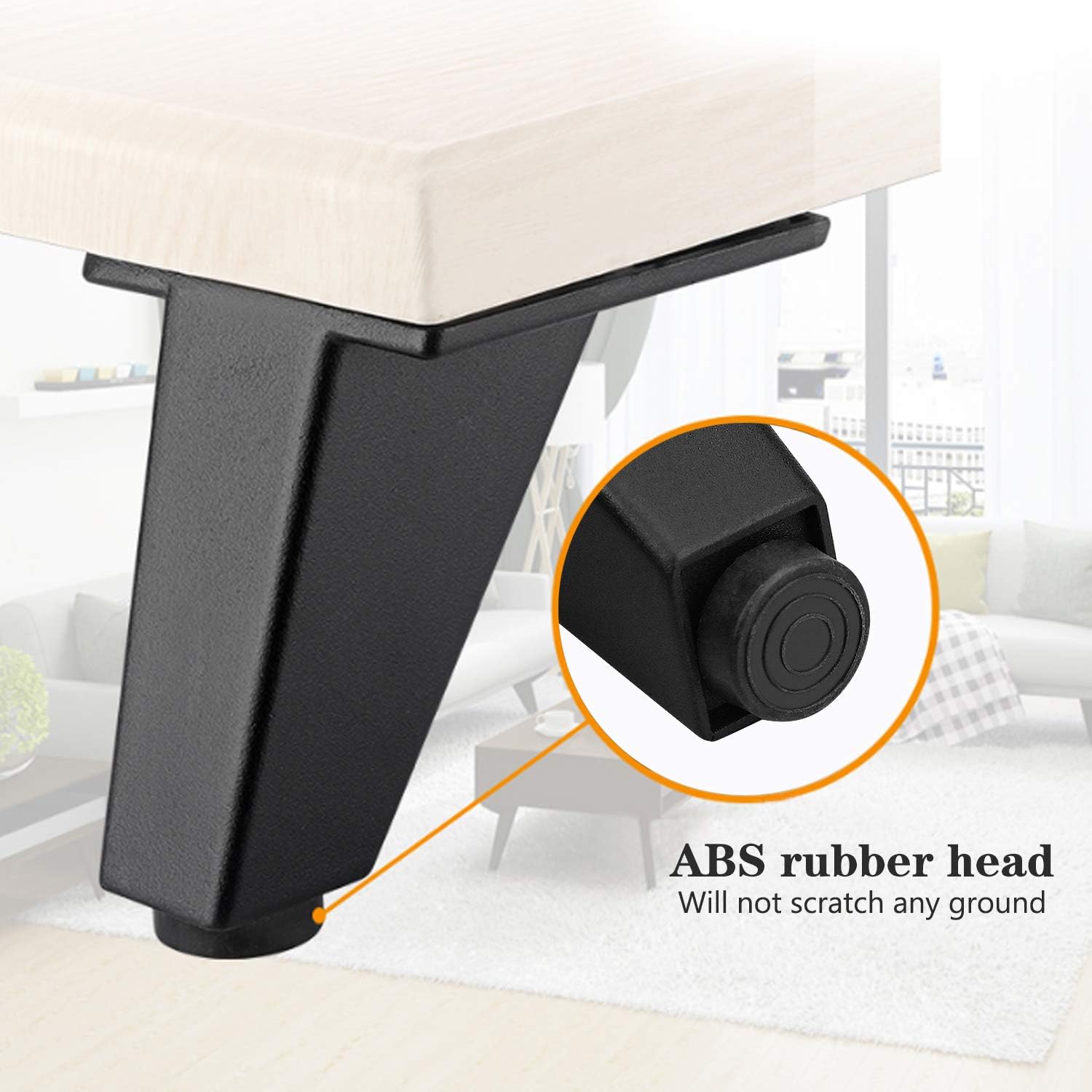 KARAA 4 x Black Adjustable Furniture Legs, Aluminium Alloy Furniture Legs, Triangular Furniture Legs for Table Cabinets Kitchen Sofa 6 71SmaWYm4NL. AC SL1500